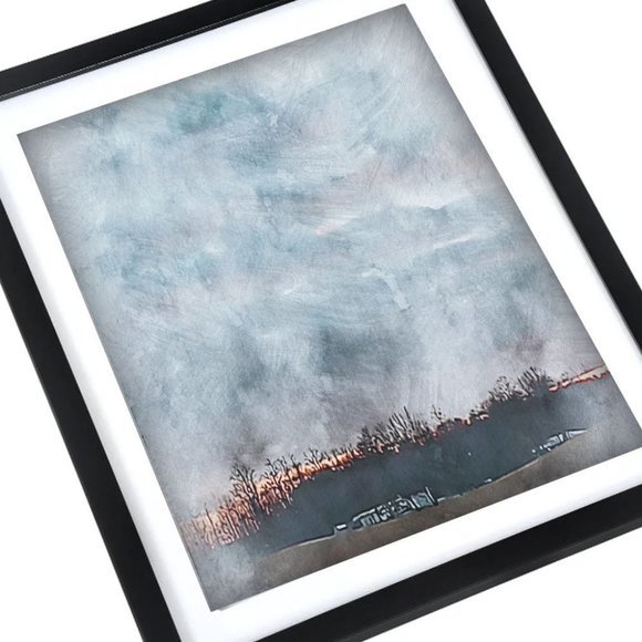 Framed Watercolor forest  wall art‎ - Picture 3 of 3